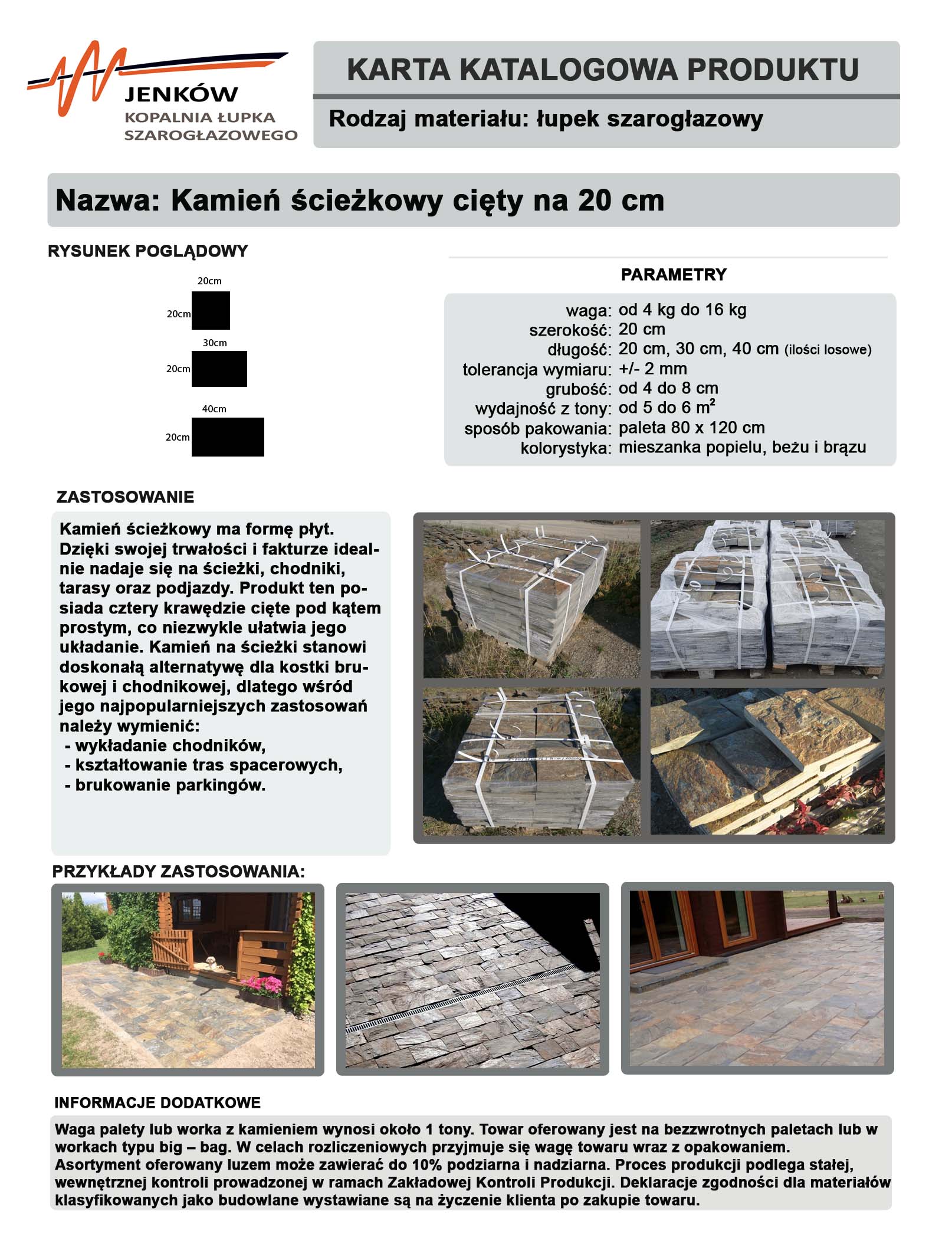 Kamień ścieżkowy cięty czterostronnie szerokość 20 cm (ok. 604 zł brutto/m2) - obrazek 12