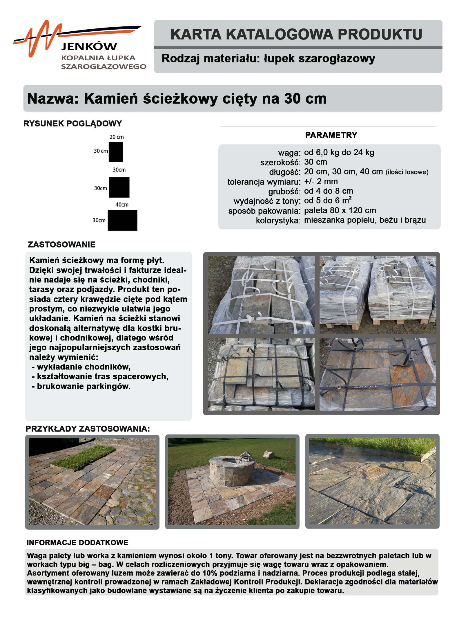 Kamień ścieżkowy cięty czterostronnie szerokość 30 cm (ok. 637 zł brutto/m2) - obrazek 12
